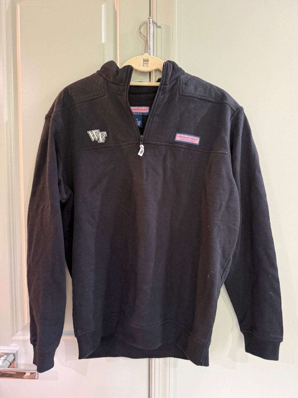 Vineyard Vines Wake Forest Black Quarter-Zip Hoodie Sweater